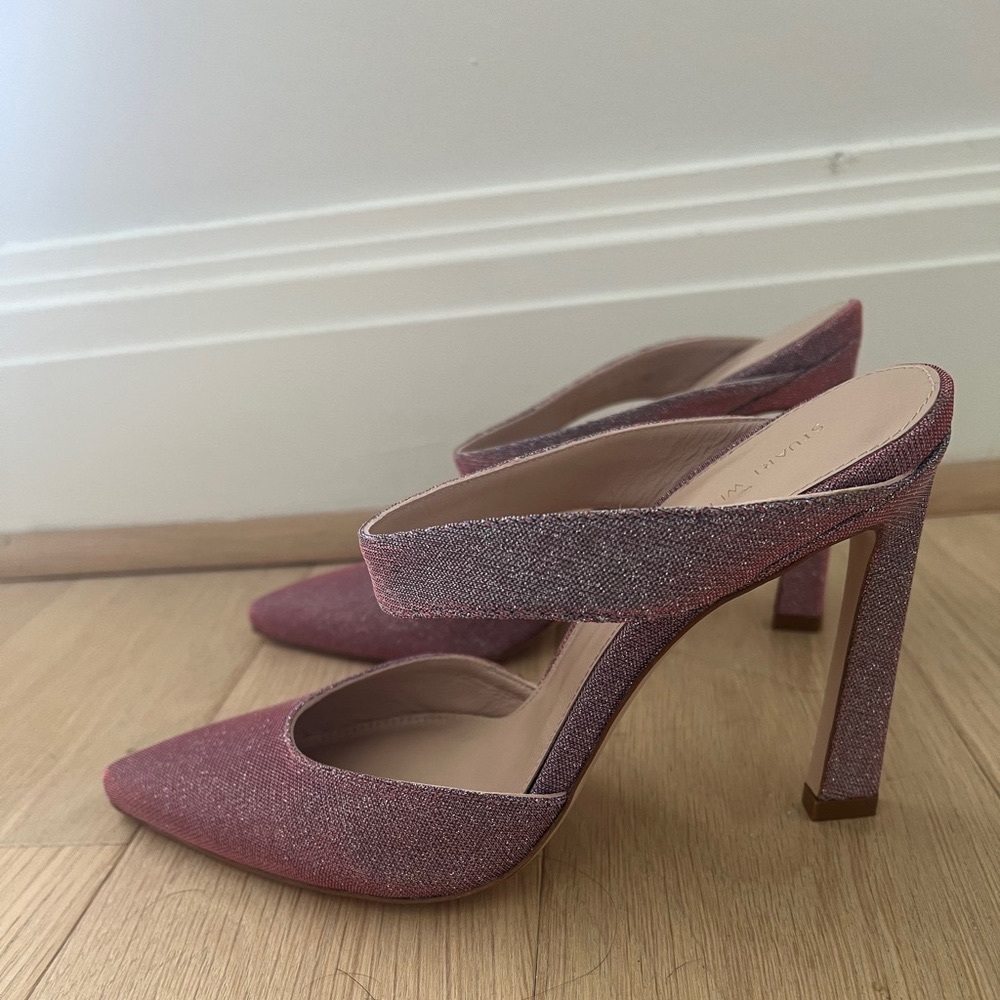 Stuart Weitzman Glitter Pump Mule Size 7